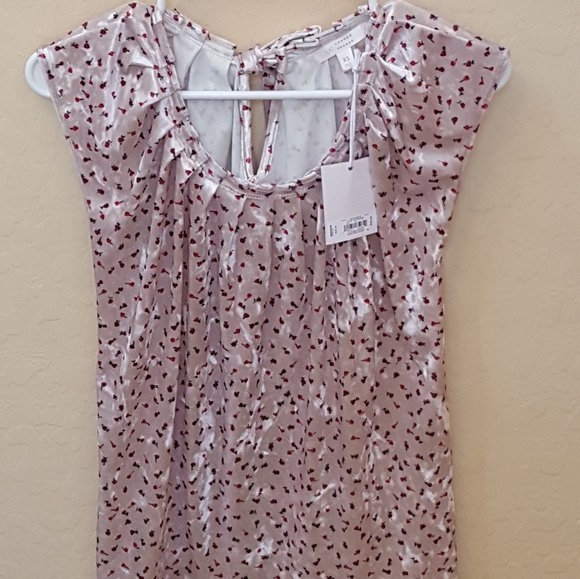 LAUREN CONRAD White with Pink Apples Blouse - Picture 5 of 8